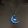 Collier lumineux avec pendentif – Chaîne plaquée argent - Image 4