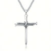 Collier Homme Acier Inox – Pendentif Croix Clou & Chaîne Boîte 3 mm - Image 2