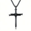 Collier Homme Acier Inox – Pendentif Croix Clou & Chaîne Boîte 3 mm - Image 7