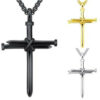 Collier Homme Acier Inox – Pendentif Croix Clou & Chaîne Boîte 3 mm - Image 5