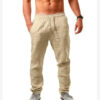 Pantalon décontracté homme – Coton & lin respirants, coupe large et confortable - Image 7