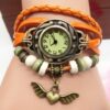 Montre Vintage Cœur Ailé – Bracelet Ceinture Style Décontracté - Image 2
