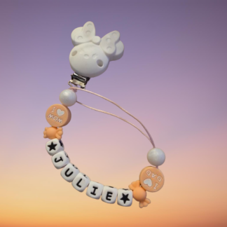 Attache-tétine personnalisable en silicone