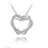 Ensemble personnalisé collier et boucles d’oreilles double cœur avec strass - Image 3