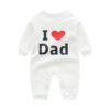 Body bébé nouveau-né à manches Anglais I Love Dad - Mom - Image 4