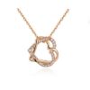 Ensemble personnalisé collier et boucles d’oreilles double cœur avec strass - Image 2