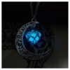 Collier lumineux avec pendentif – Chaîne plaquée argent - Image 3