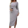 Robe près du corps à manches longues, parfaite pour une tenue chic, sexy ou décontractée selon votre style. - Image 3