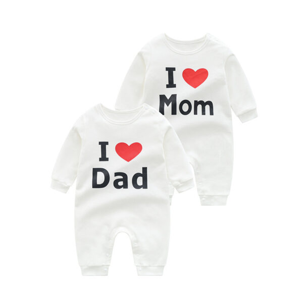 Body bébé nouveau-né à manches Anglais I Love Dad - Mom