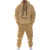 Ensemble deux pièces homme – Hoodie polaire zippé ou pull, style sport et décontracté avec poches pratiques - Image 5