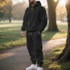 Ensemble deux pièces homme – Hoodie polaire zippé ou pull, style sport et décontracté avec poches pratiques - Image 3