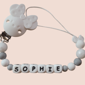 Attache-tétine personnalisable en silicone Mickey Minnie Mouse