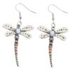 Boucles d’oreilles rétro libellule avec pierre de lune incrustée – Best-seller en Europe - Image 2