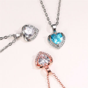 Collier Pendentif Cœur Océan – Cadeau romantique pour la Saint-Valentin