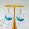 Boucles d’oreilles HAILANG en verre rond – Design rouge en maille,  tendance pour femme - Image 2
