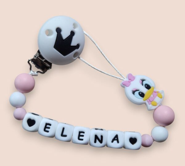 Attache-tétine personnalisable en silicone Baby Daisy duck