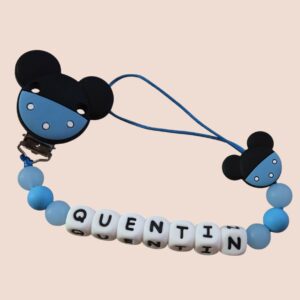 Attache-tétine personnalisable en silicone Mickey Minnie Mouse