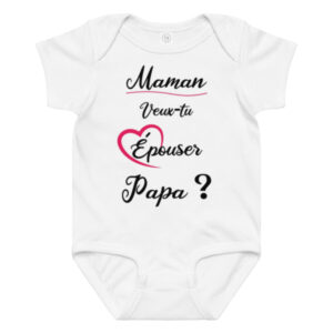 Body en jersey bébé papa veux tu épouser maman