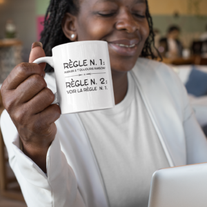 Mug humoristique – Règle n°1 : Maman a toujours raison