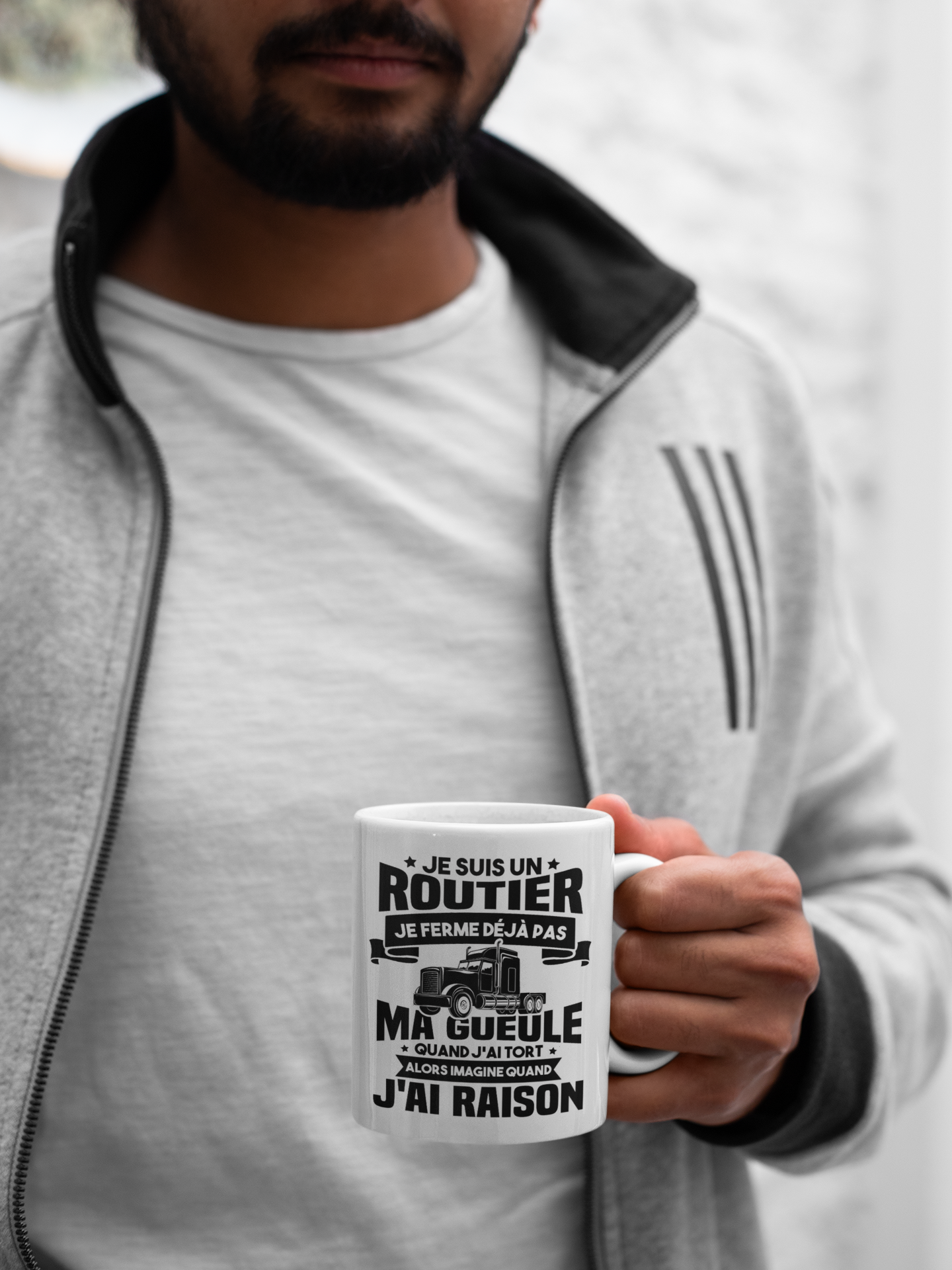 Mug humoristique – Je suis un routier , je ferme pas ma gueule ... - Image 2
