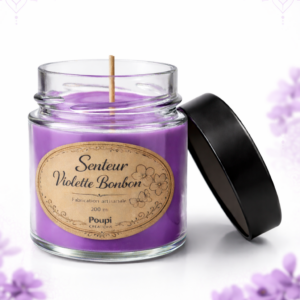 Bougie parfumée Violette Bonbon – Cire de soja artisanale – 200 ml