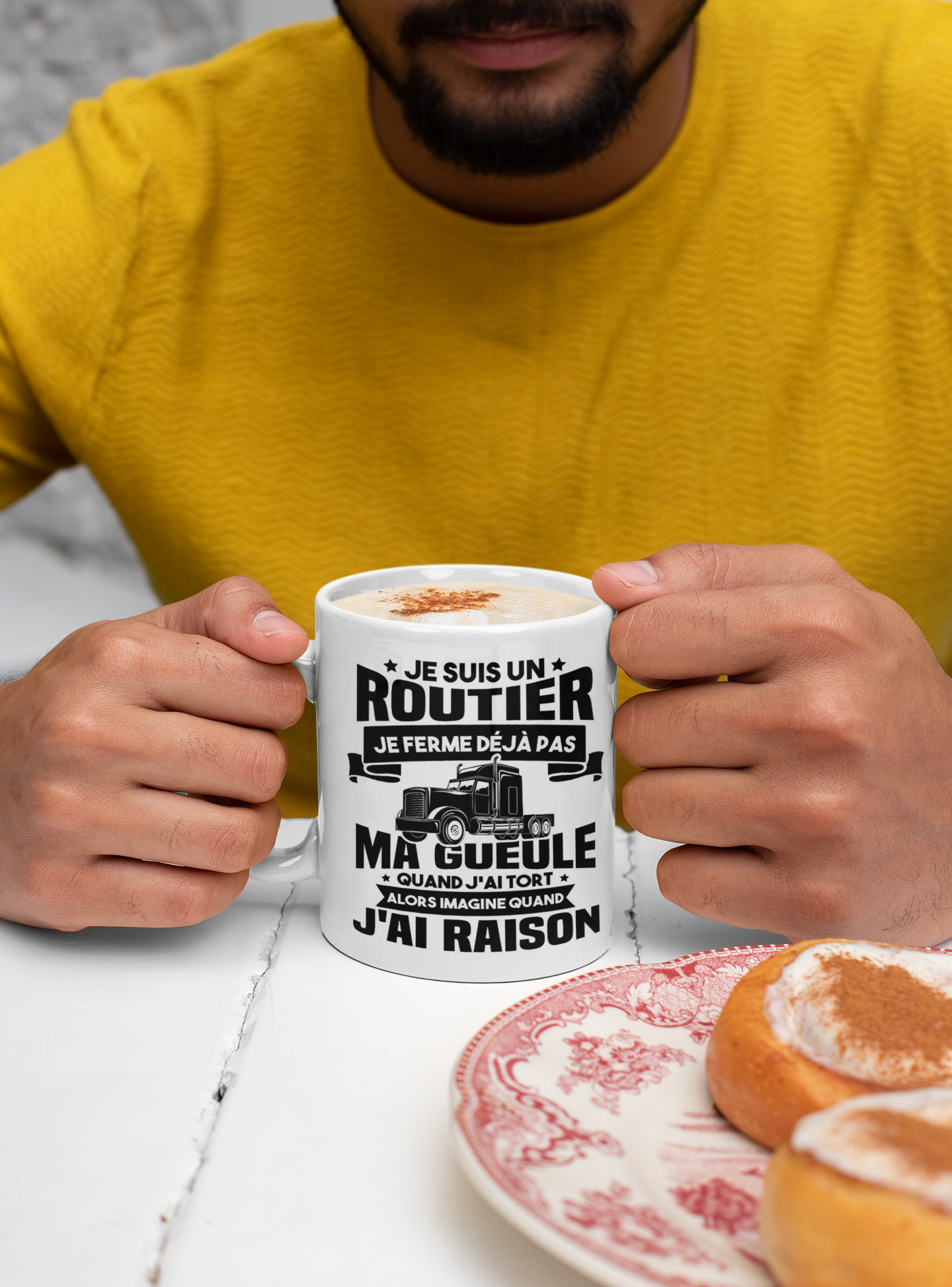 Mug humoristique – Je suis un routier , je ferme pas ma gueule ...