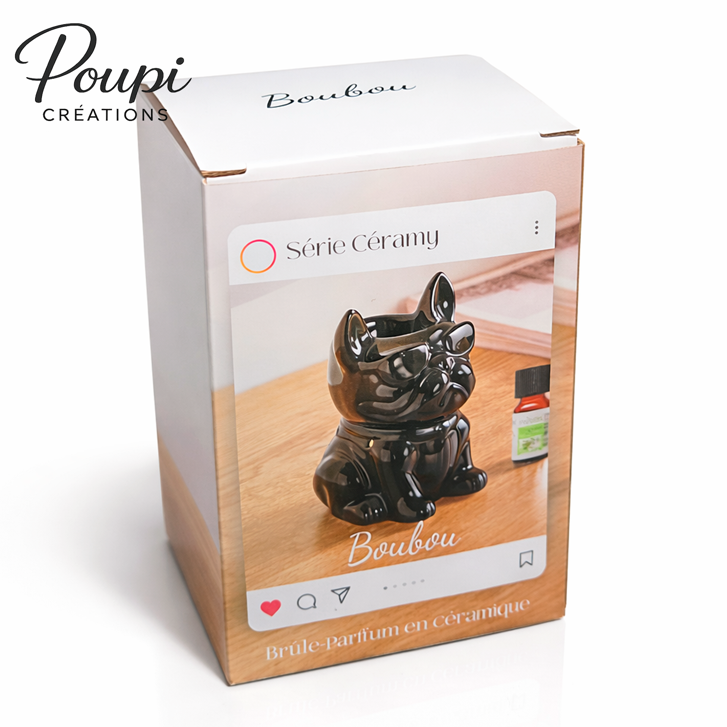 Brûle-parfum « Boubou » – Bouledogue en céramique laquée - Image 3