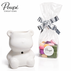 Brûle-parfum Teddy – Ourson en céramique laquée