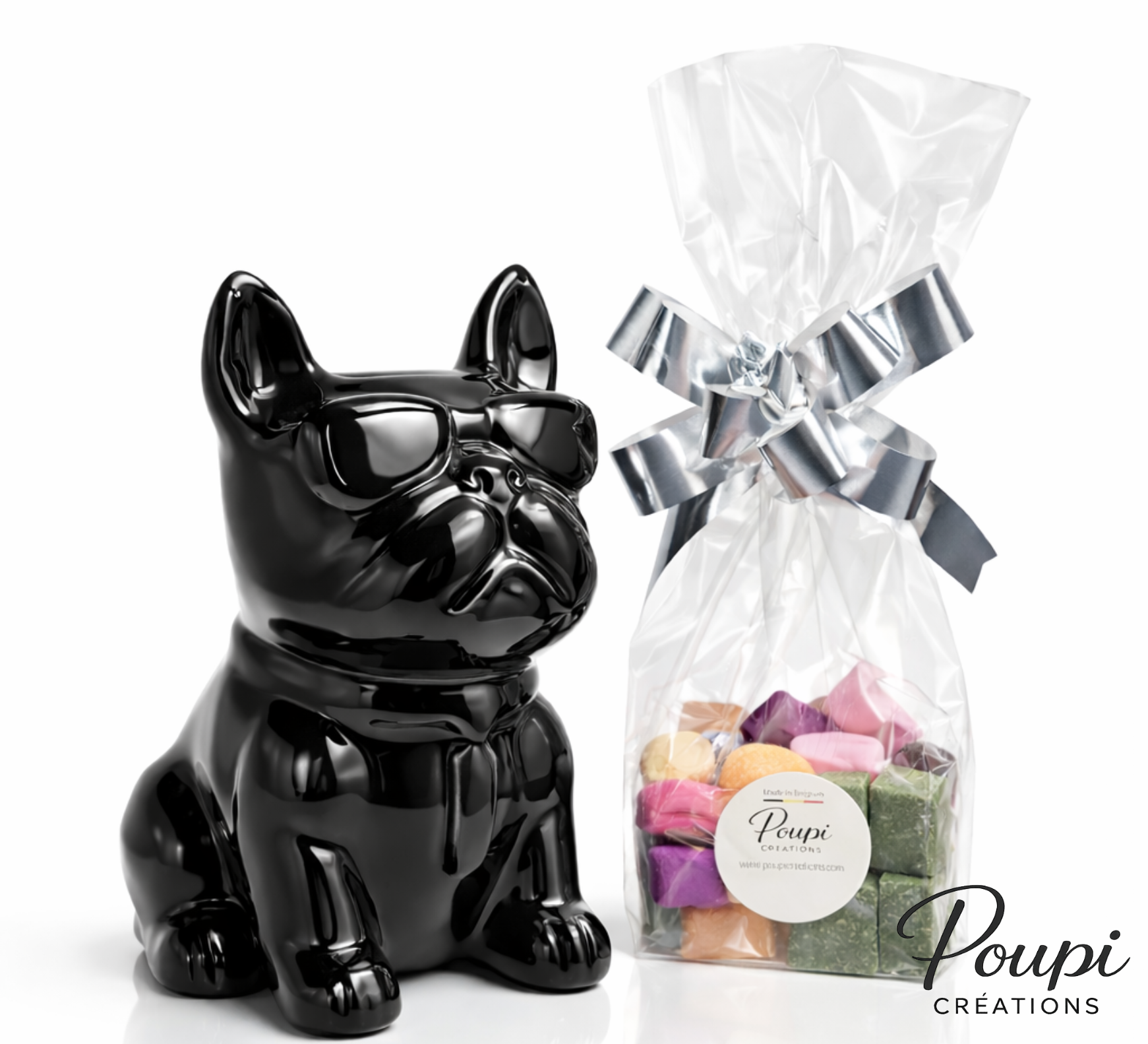 Brûle-parfum « Boubou » – Bouledogue en céramique laquée