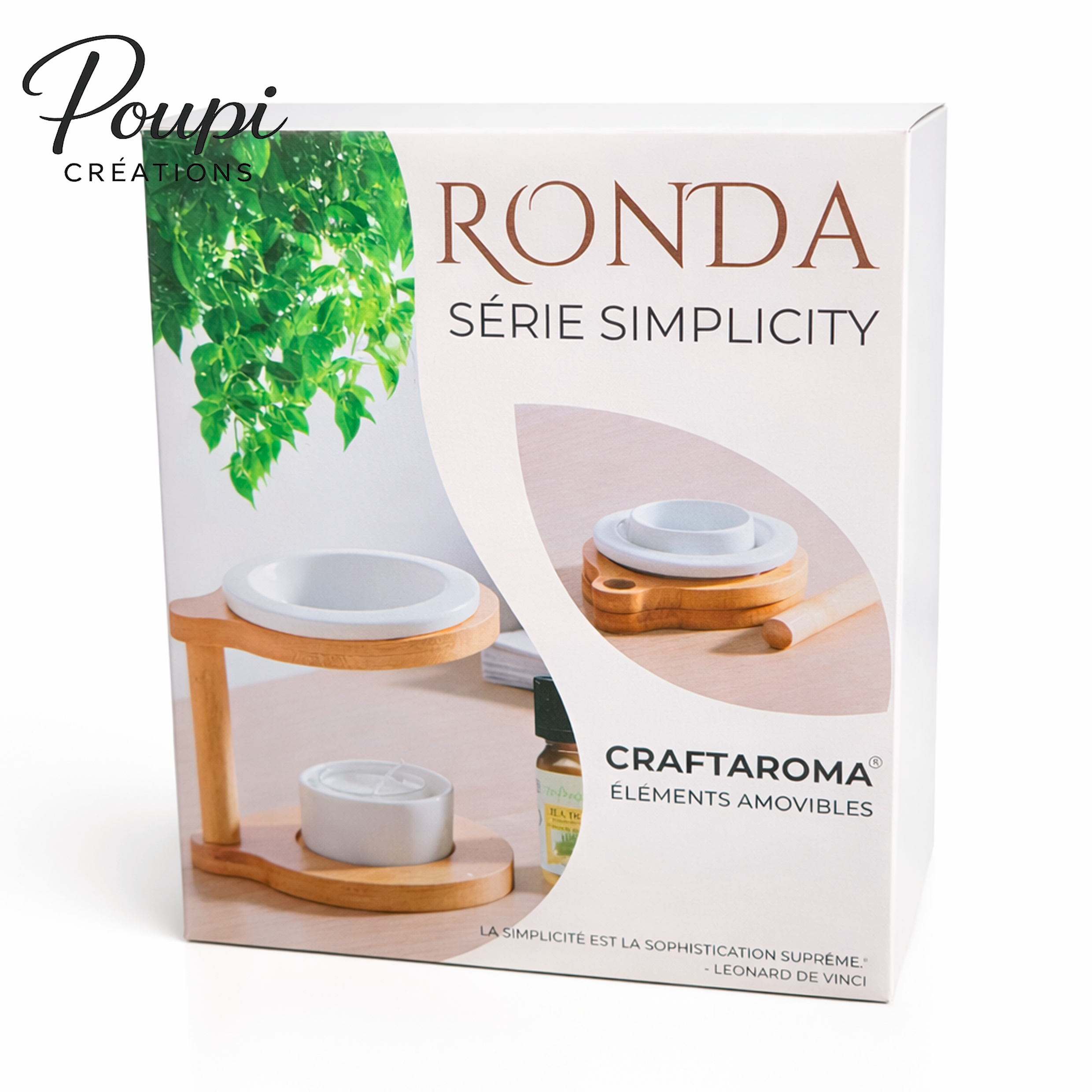 Brûle-parfum Ronda – Bois & céramique - Image 2