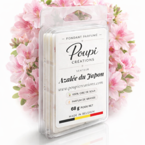 Clamshell fondant parfumé senteur Azalée du Japon - 100% cire de soja - Poupi Créations Belgique